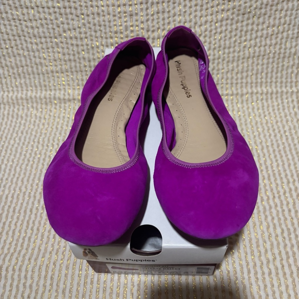 Hush Puppies Chaste Ballet Flat Fuchsia Suede Size 7.5 Wide - Picture 3 of 7